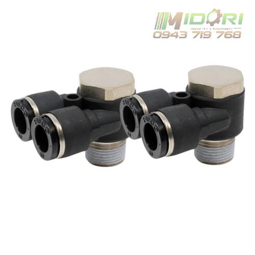 Đầu nối khí nén khớp nối 3 cổng dạng Y PA4/PA6/PA8/PA10/PA12 Pisco