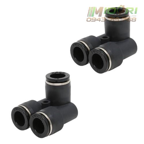 Đầu Nối Nhanh Khí Nén Ba Ngã Cong 90° Pisco PAU4/PAU6/PAU8/PAU10.PAU12