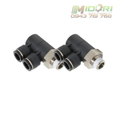 Đầu nối khí nén khớp nối dạng khuỷu tay 2 tầng PHW12-03C Pisco