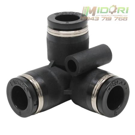 Đầu nối khí nén khớp nối 3 cổng dạng khuỷu tay PVU4/PVU6/PVU8/PVU10/PVU12 Pisco